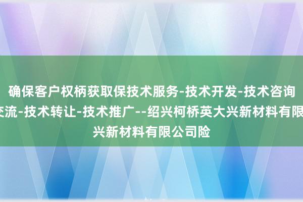 确保客户权柄获取保技术服务-技术开发-技术咨询-技术交流-技术转让-技术推广--绍兴柯桥英大兴新材料有限公司险