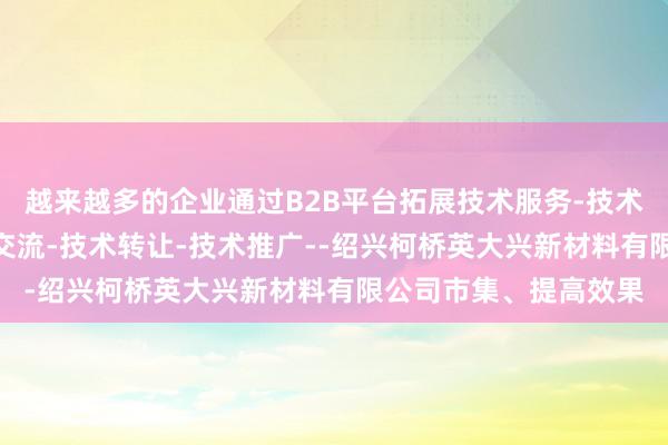 越来越多的企业通过B2B平台拓展技术服务-技术开发-技术咨询-技术交流-技术转让-技术推广--绍兴柯桥英大兴新材料有限公司市集、提高效果